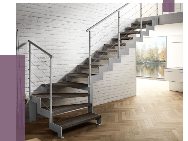 Г-образные лестницы под ключ в Астрахани от 37251 руб. | ПРОЛЁТ-Стр