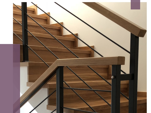 Обшивка металлической лестницы деревом в Астрахани от 4367 руб.