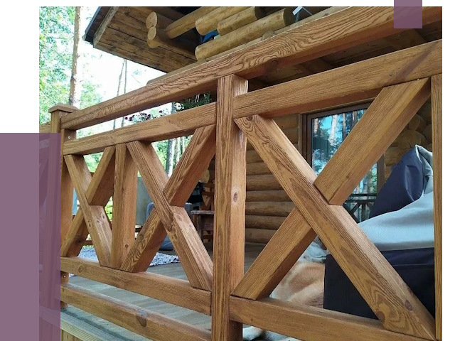 Деревянные перила под ключ в Астрахани от 7707 руб. 