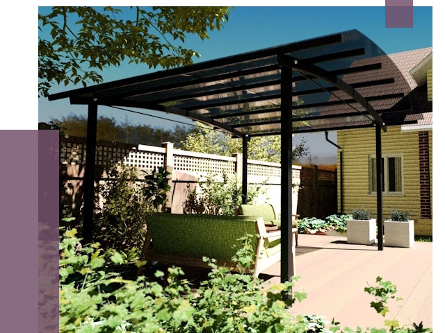 Навесы для террасы в Астрахани от 13102 руб. под ключ | ПРОЛЁТ-Стр