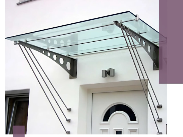 Козырьки над входом под ключ в Астрахани — изготовление и монтаж