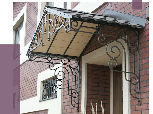 Двускатные козырьки в Астрахани под ключ от 12845 руб.