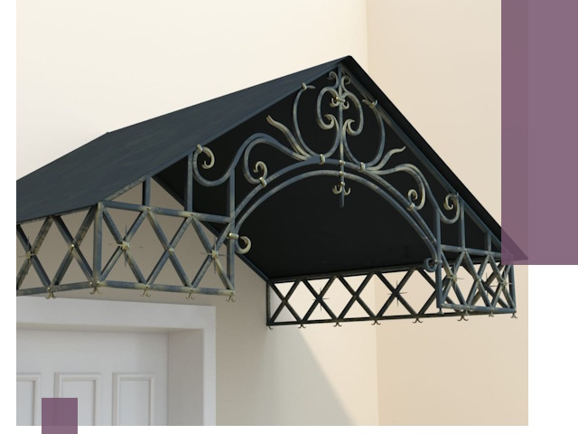 Двускатные металлические козырьки под ключ в Астрахани